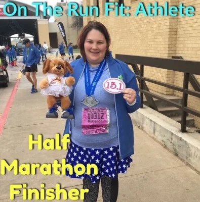 Rebecca at her half marathon finish.